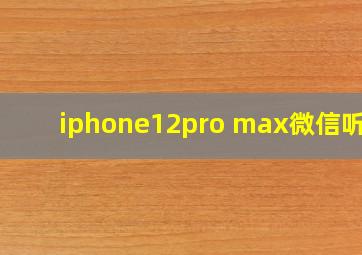 iphone12pro max微信听筒